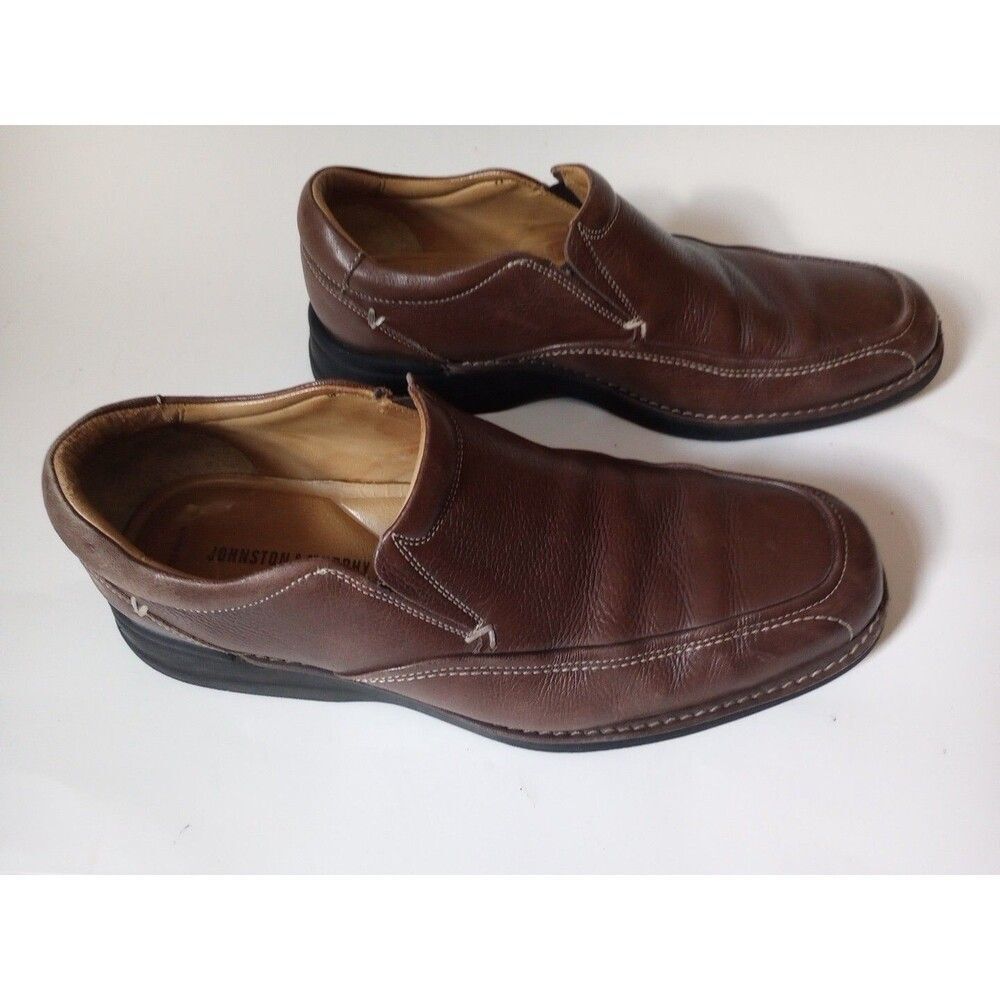 Johnston & Murphy Mens Sheepskin Slip On Loafers Driving Shoes Brown Size 9.5 M